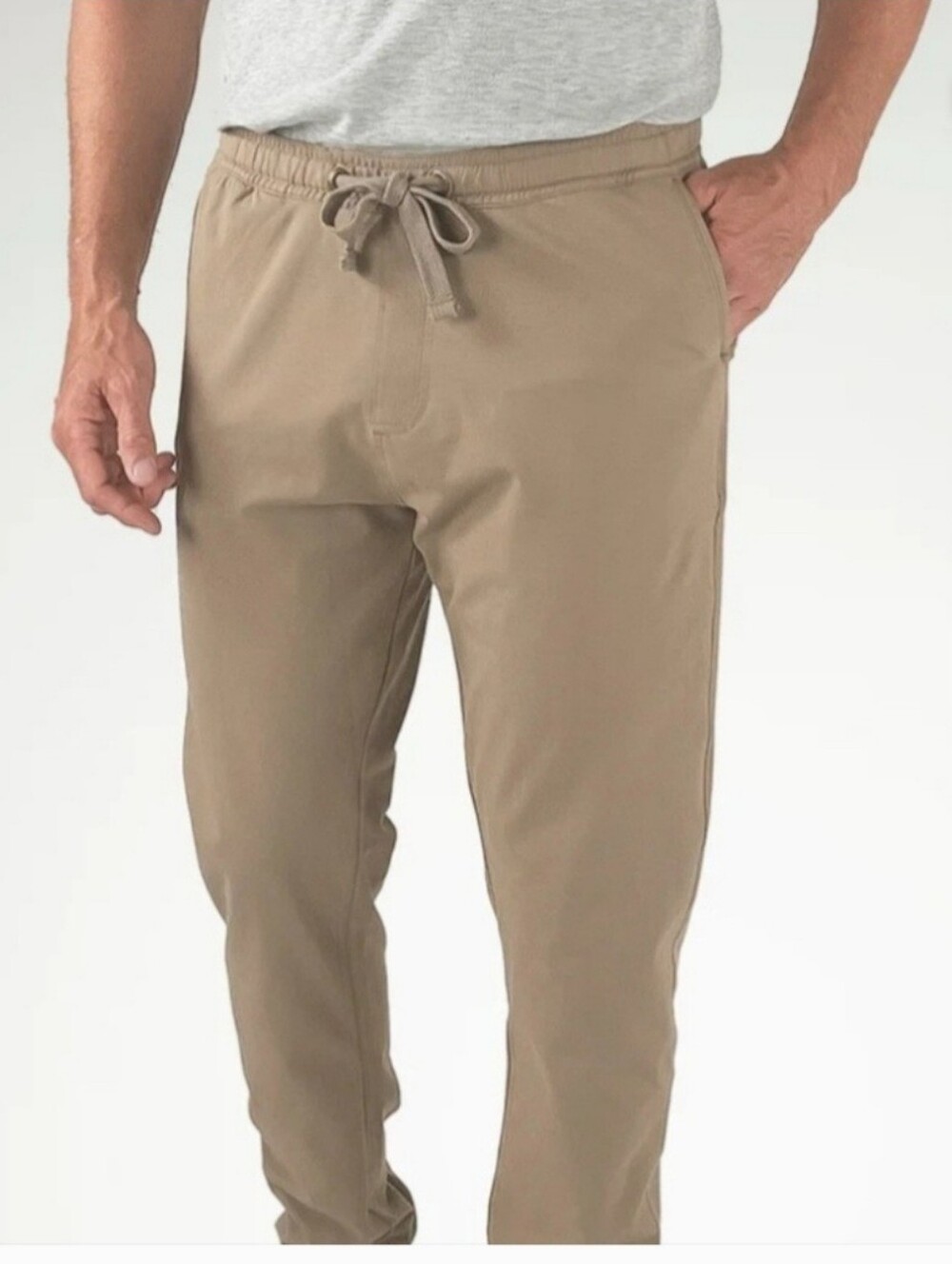 TAILOR VINTAGE Mens' Khaki Stretch Joggers Size XL